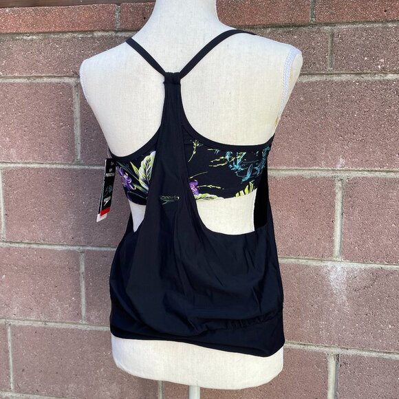 Blouson Tankini Top ONLY Speedo Floral Print Size Small - Picture 4 of 7
